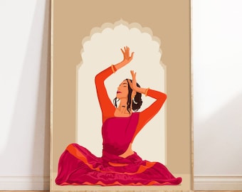 Classical Dancer Art Print: South Asian Home Decor (Digital Download)