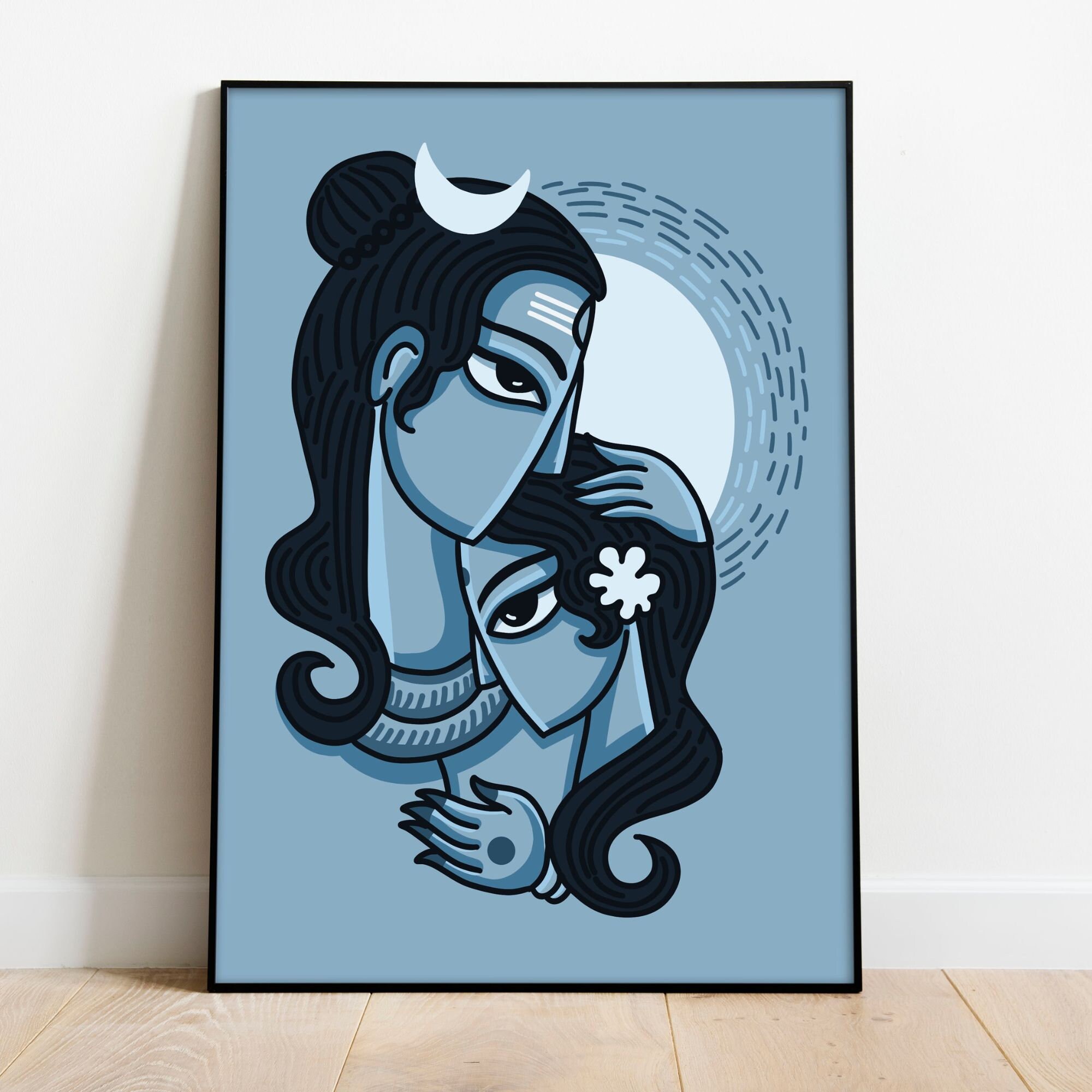 Shiva Parvati Love Wall Art lord Shiva and Parvati Art Print Hindu God Art Shiva Poster Hindu Art Meditation Poster Spiritual Wall Art Etsy