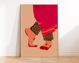 Bharatanatyam Dancer Print, Desi Art, Indian Home Decor (Digital Download)
