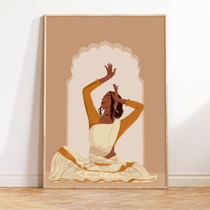 Indian Classical Dance Art Print: South Asian Ethnic Decor (Digital Download