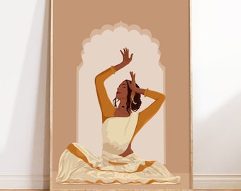 Classical Dancer Art Print: South Asian Home Decor (Digital Download)