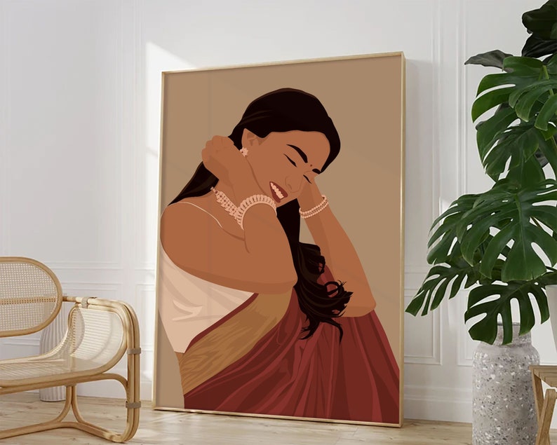 Tamil Wall Art, Modern Indian Art, South Indian Art, Asian Painting