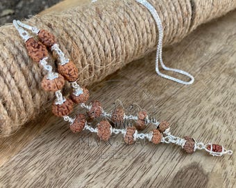Siddha Mala 1 - 14 Mukhi , Gauri Shankar , Ganesh Rudraksha Rudraksh in Silber Labor zertifiziert