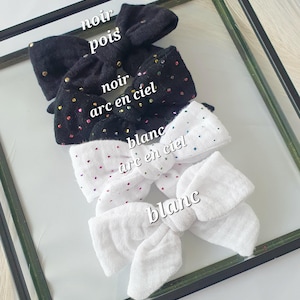 Knotted bows / hair bow / barrette / hair clip baby child headband / double cotton gauze / choice of colors