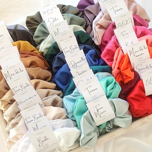 Satin silk scrunchie wedding bridesmaid hen party personalized gifts bridal shower hen party team bride gifts