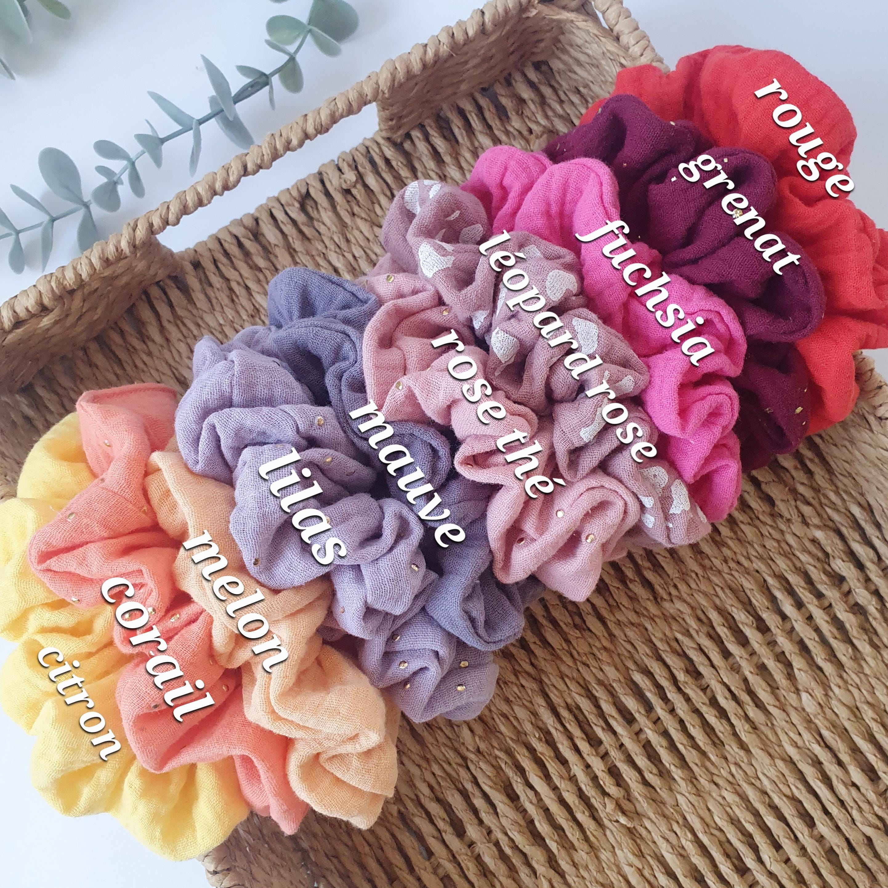 Rouje Floral Scrunchie in Blue and Purple FLORENCE480_NoCombCentered.jpg  main image 2