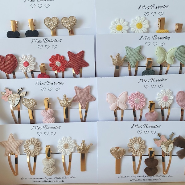 Set of children's hair clips, snap clips, alligator clips, children's hair accessories