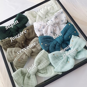 Knotted bows Children&#39;s hair barrette Children&#39;s headband Baby double cotton gauze Colors to choose from