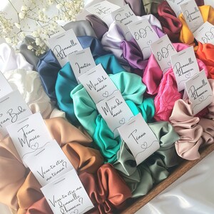 Chouchou satin silk bridal wedding maid of honor bachelorette party gifts personalized bridal shower gifts bachelorette party team bride