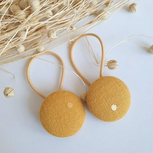 Elastic hair tie buttons Moutarde