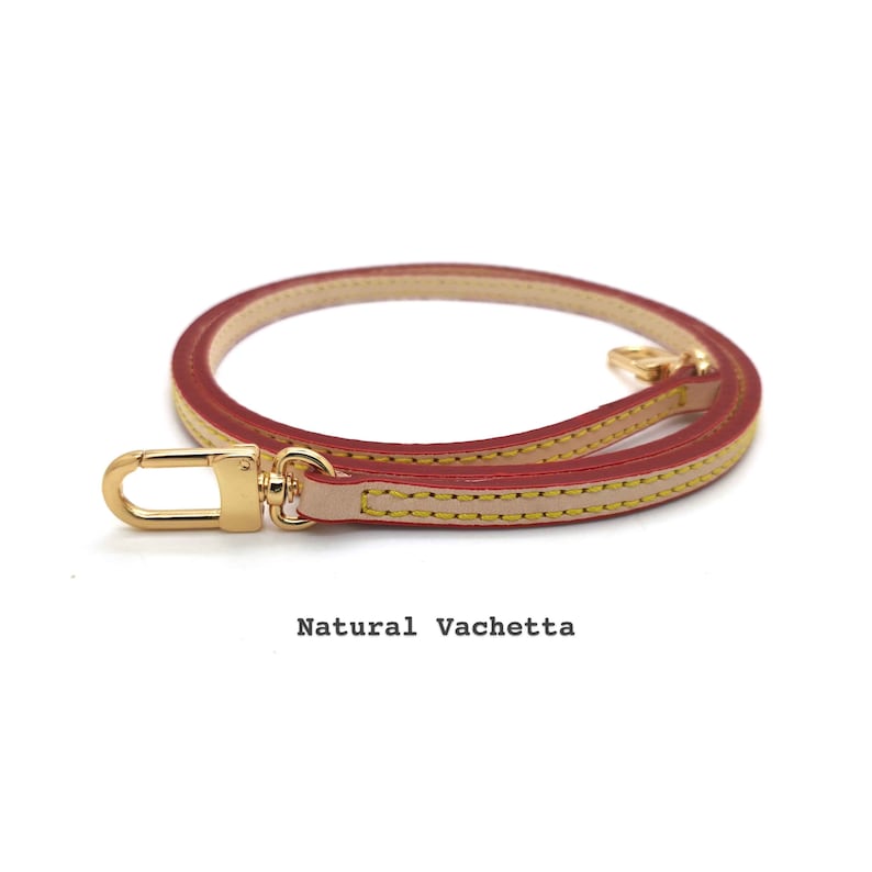 Bracelet de rechange en cuir de vachette ultra fin 7 mm 1/4 po pour accessoires de poche Sacs à main Mini Speedy bandoulière préféré Eva Felicie Natural Vachetta