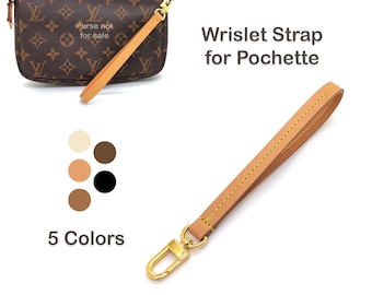 Vachetta Wristlet strap replacement band for Handbags Pouch pochette accessoires Neverfull felicie bag purse Leather Wristbag bag wristlet