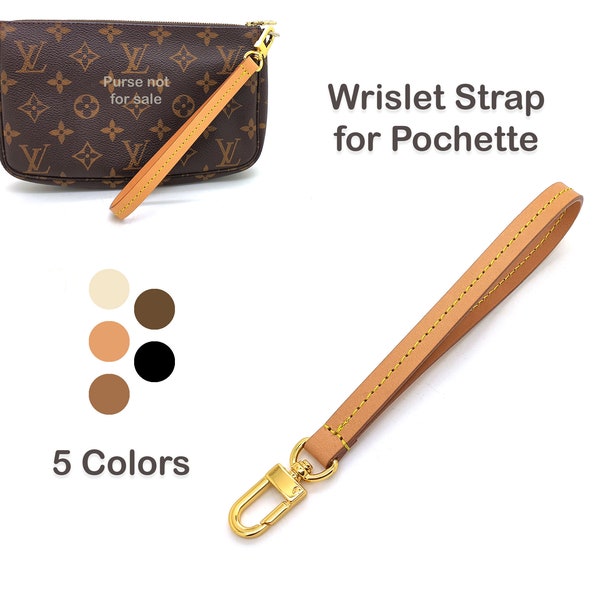 Vachetta Wristlet strap replacement band for Handbags Pouch pochette accessoires Neverfull felicie bag purse Leather Wristbag bag wristlet