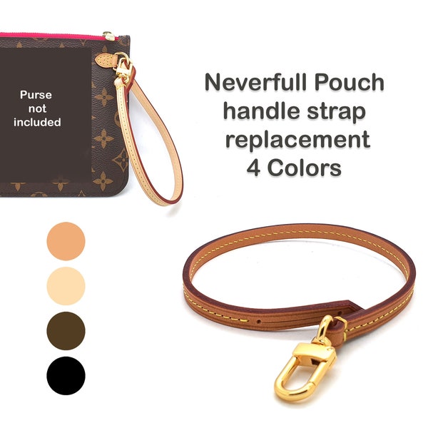 Replacement Wristlet for Neverfull pouch Neverfull pochette - Bag strap- Vachetta leather wristlet strap - Handle strap for Neverfull pouch