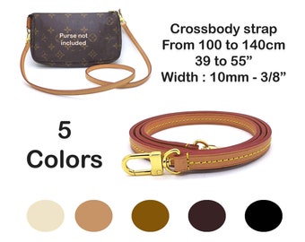 10mm - 3/8" Vachetta leather strap replacement - pochette accessoires strap - handbag purse strap - leather crossbody strap - shoulder strap