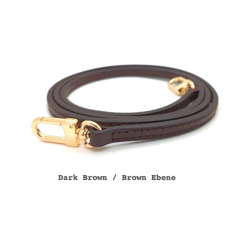 Bracelet de rechange en cuir de vachette ultra fin 7 mm 1/4 po pour accessoires de poche Sacs à main Mini Speedy bandoulière préféré Eva Felicie Brown Ebene