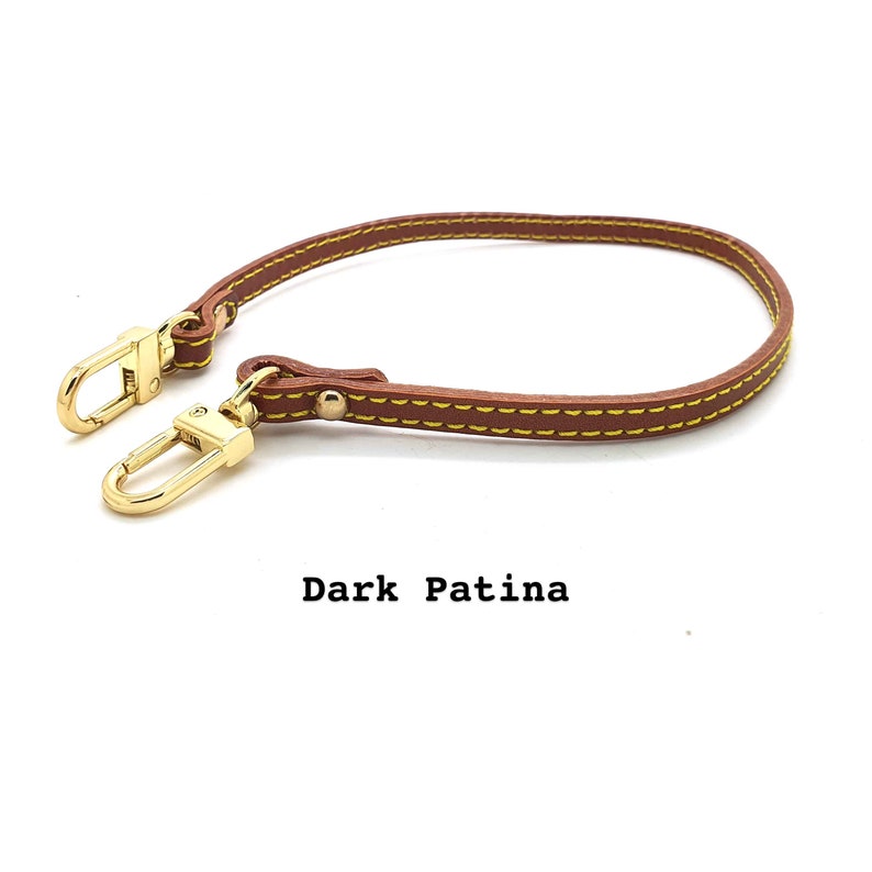 Genuine Vachetta Leather Shoulder Strap for Pochette Accessoires Strap Bag Bags Purse Handle strap Vachetta Strap Pochette Strap Handbag Dark Patina