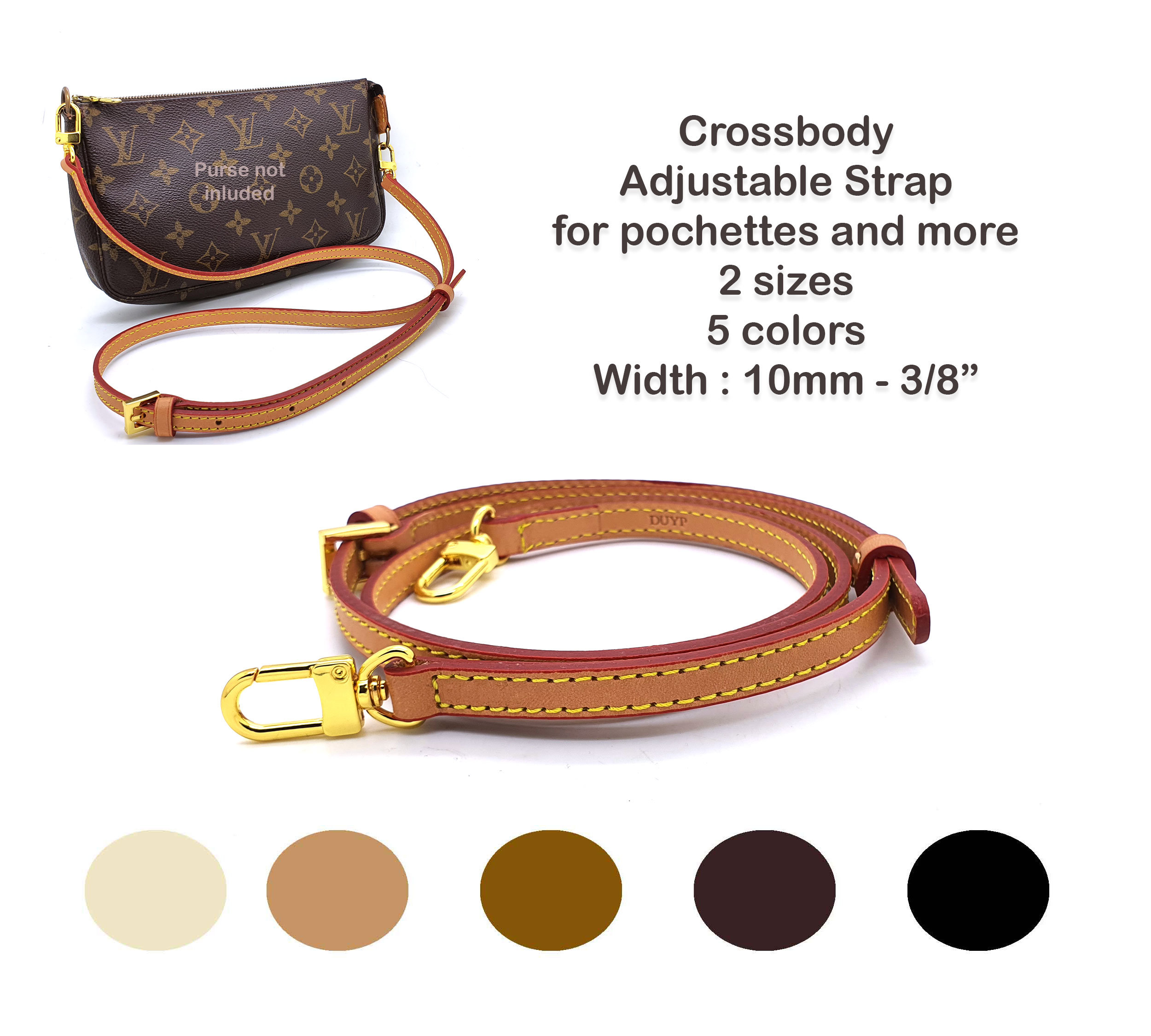 Louis Vuitton Strap Replacement Premium Cotton and Vachetta Leather  Adjustable Crossbody Strap
