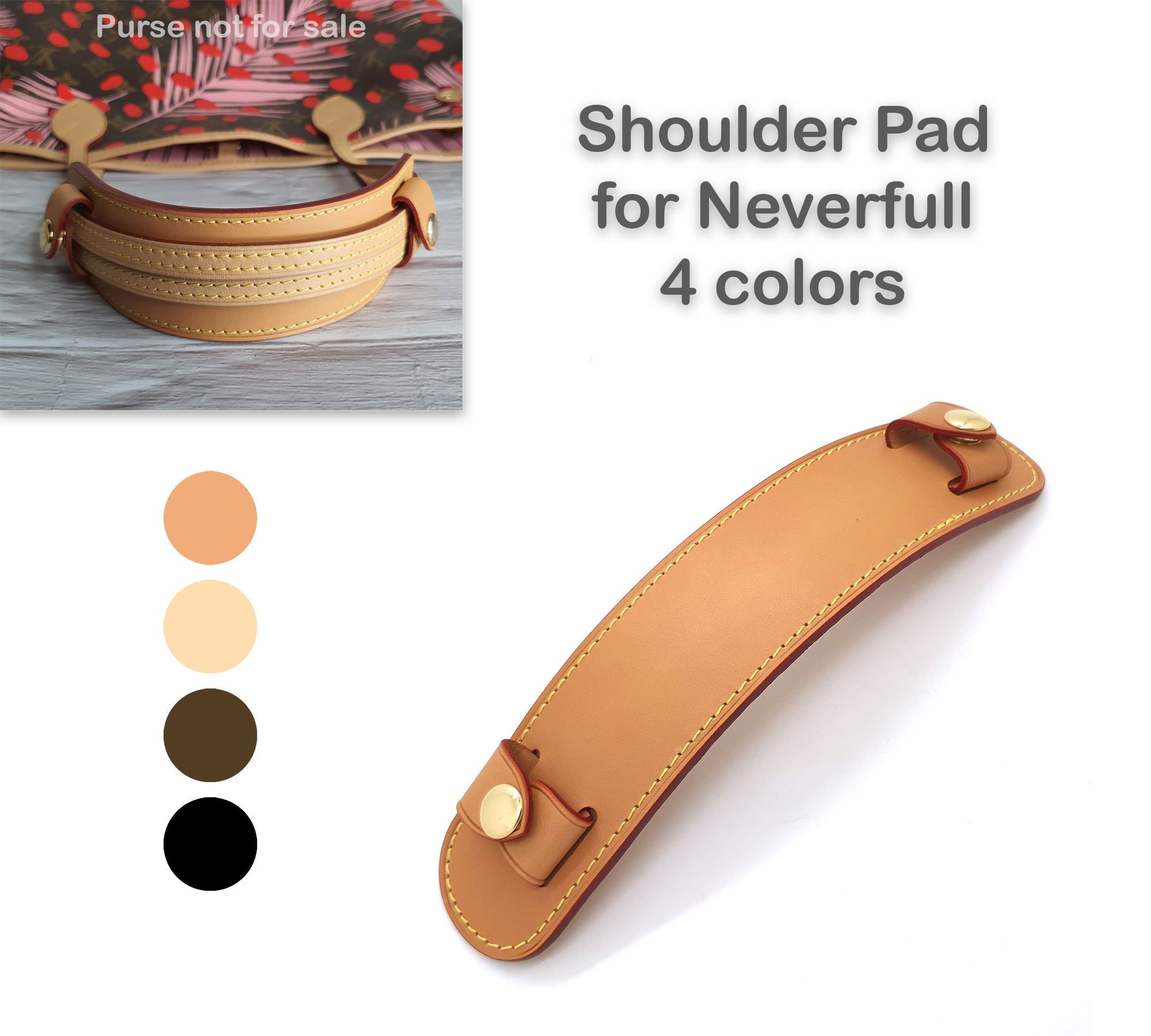 Vachetta Satchel Shoulder Bag Removable Leather Strap +Protector