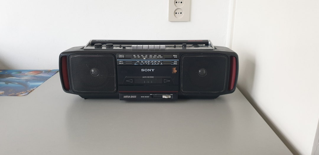 80s Sony MEGA BASS Boombox Black Radio Cassettecorder Etsy