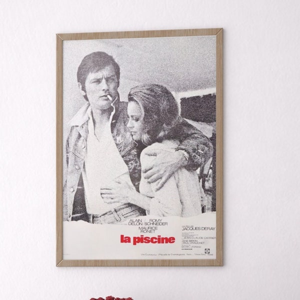 Affiche  "La Piscine" - Alain Delon et Romy Schneider, film français, film vintage rétro