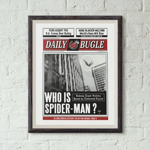 Poster Daily Bugle Spiderman, "who is spiderman" poster, spiderman 2002