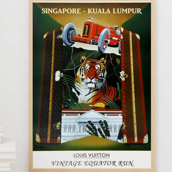 Poster Louis Vuitton "Vintage Equator Run" Singapore Kuala Lumpur, par Gerard Razzia