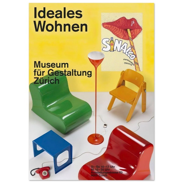 Poster "Ideales Wohnen" design intérieur , décoration murale design