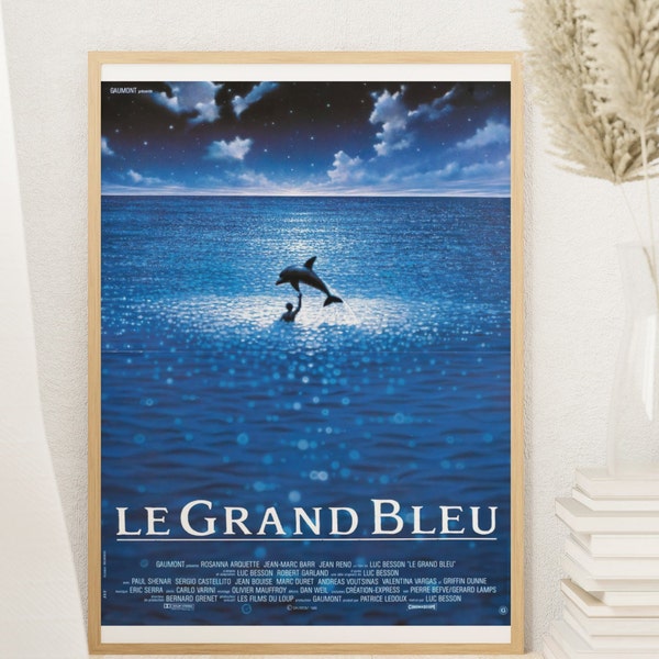 Poster film culte le Grand bleu, the big blue, film iconique français
