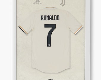C. Ronaldo Juventus Jersey - Photorealistic poster with thermal printing. Football legends, high resolution. Various sizes, gift