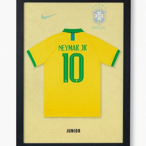 Neymar Junior Brazil Jersey, Football Legends, High Resolution Printable Wall Art, High Quality, Instant Download, Gift
