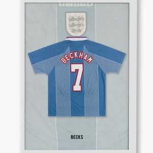 Beckham England Jersey, Photo Poster, Thermal Print, Football Legends, High Resolution, Various Sizes, Gift