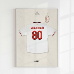 Ronaldinho AC Milan Jersey, Photo Poster, Thermal Print, Football Legends, High Resolution, Various Dimensions, Gift image 3