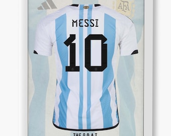 Messi The G.O.A.T. Jersey, Photorealistic Thermal Print, Football Legends, High Resolution, Various Sizes, Gift