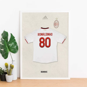 Ronaldinho AC Milan Jersey, Photo Poster, Thermal Print, Football Legends, High Resolution, Various Dimensions, Gift image 4