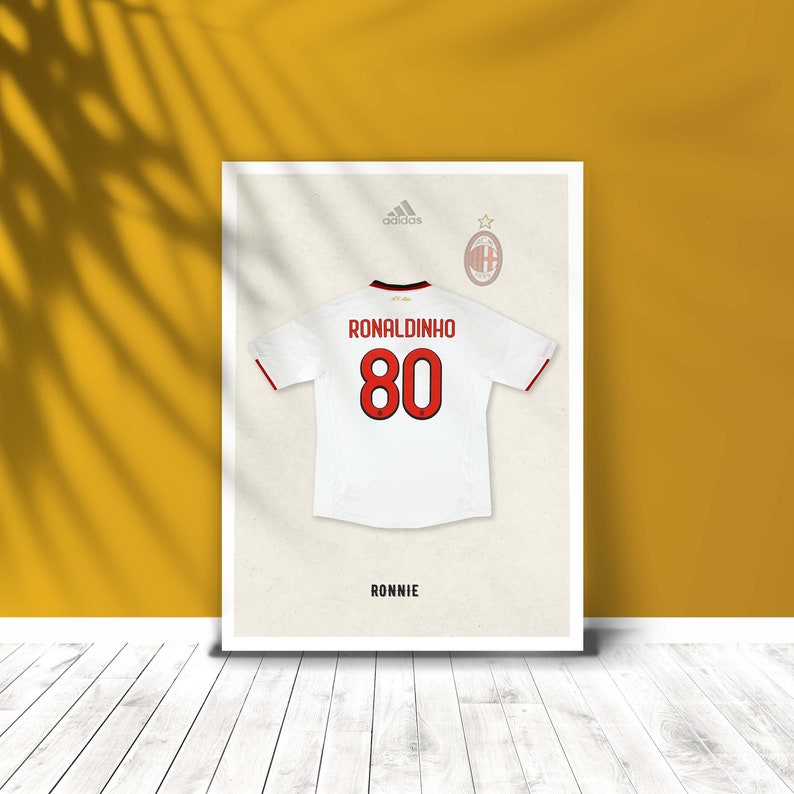 Ronaldinho AC Milan Jersey, Photo Poster, Thermal Print, Football Legends, High Resolution, Various Dimensions, Gift image 2