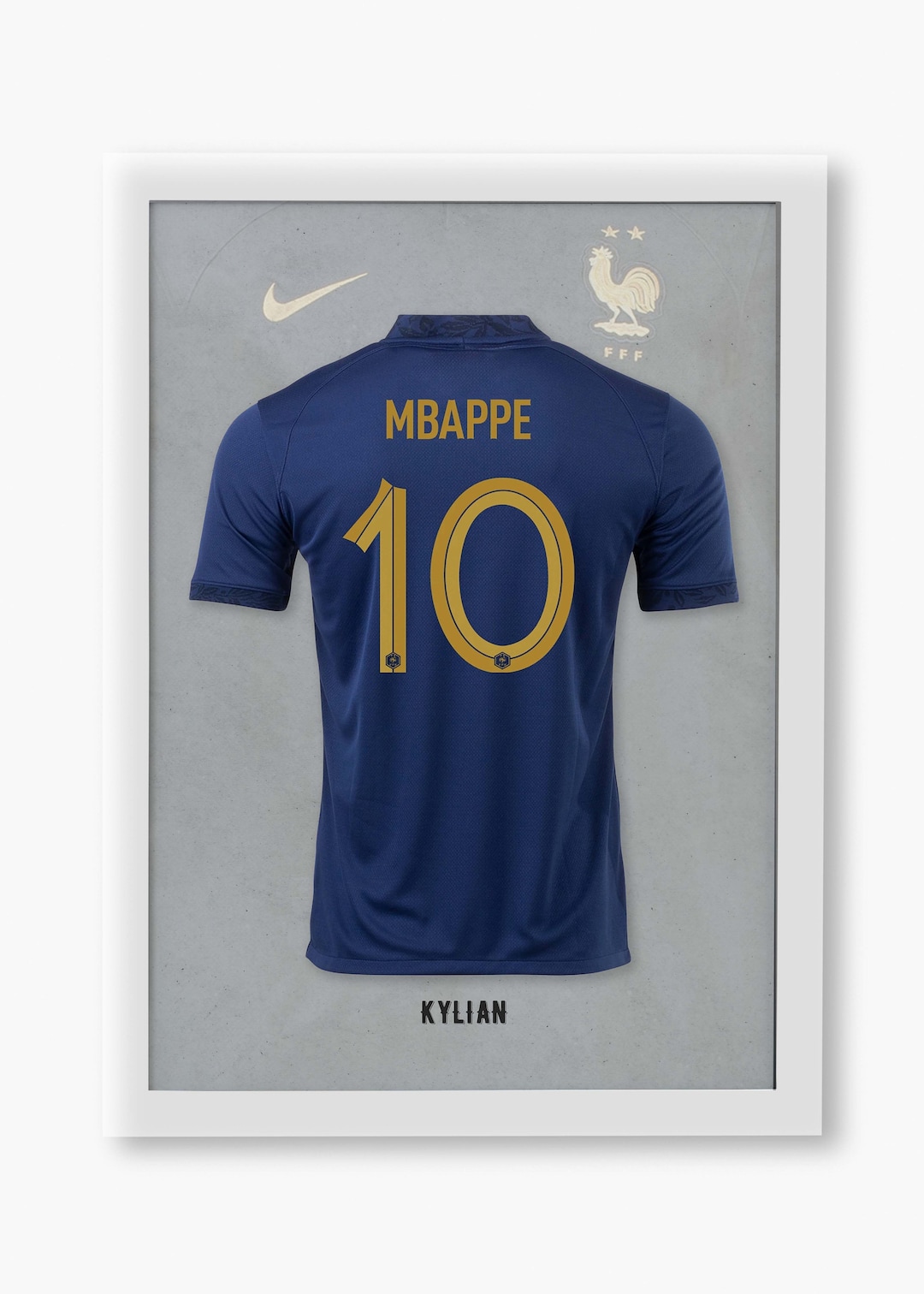 Kylian Mbappe France Jersey, Photorealistic Thermal Print
