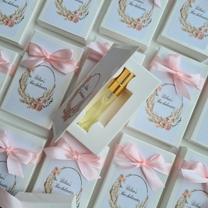 Bachelorette bedankjes, parfumbedankjes vrijgezellenfeest. Sprayflacon met dupe parfum