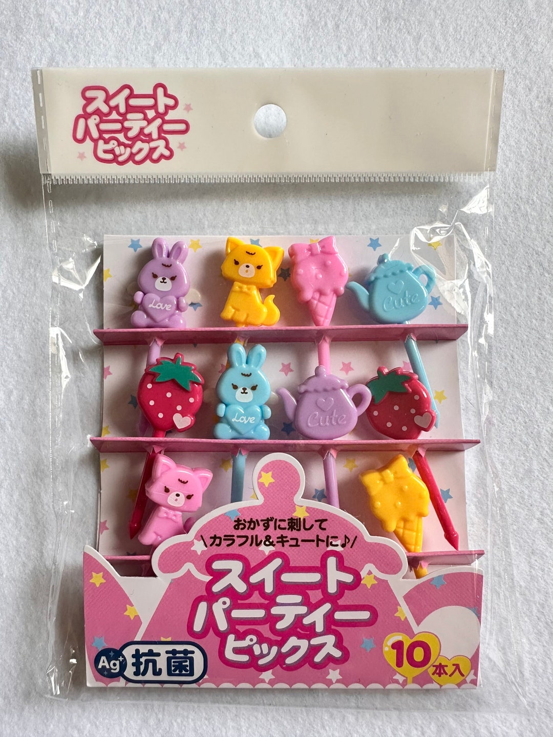 Bento Box BUNNY and CAT Food Picks, Food Accessory, Food Decoration