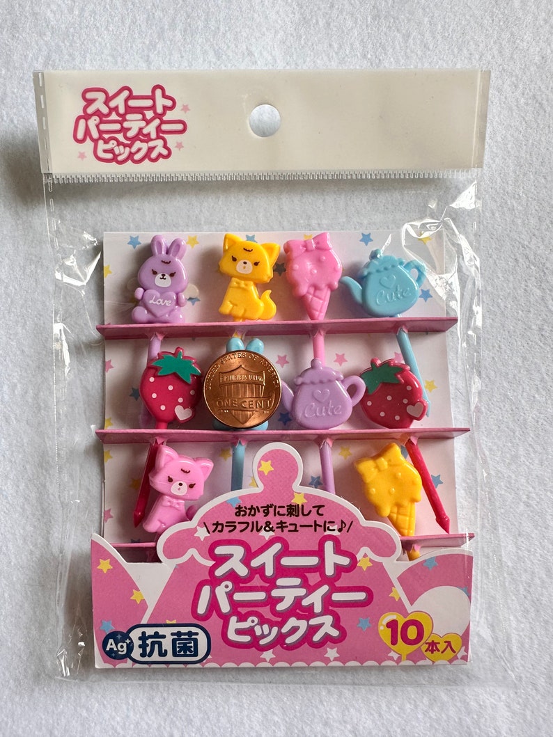 Bento Box BUNNY and CAT Food Picks, Food Accessory, Food Decoration