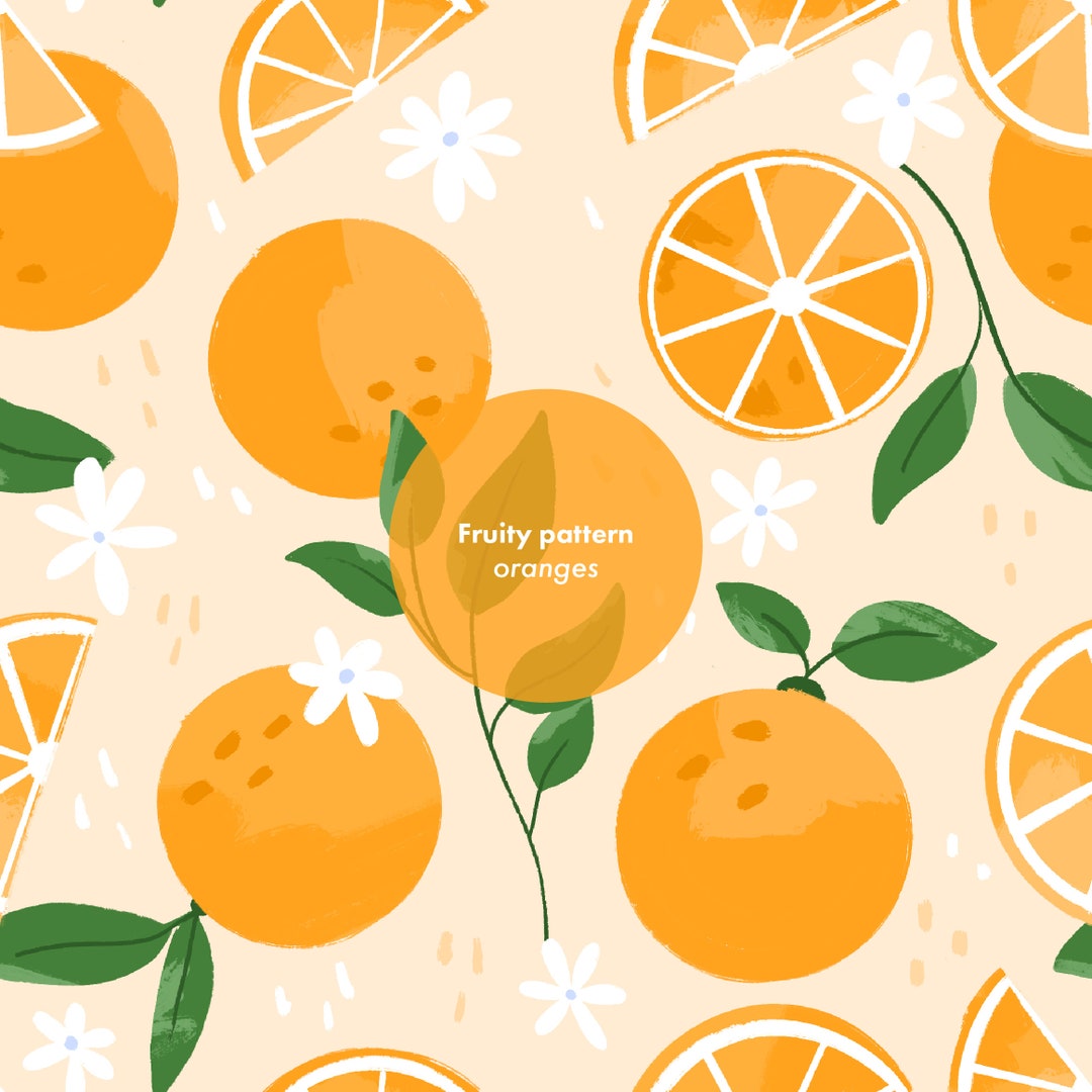Pattern Using Oranges Beautifull Pattern of Oranges, Digital and Repeatable, Perfect for Gift ...