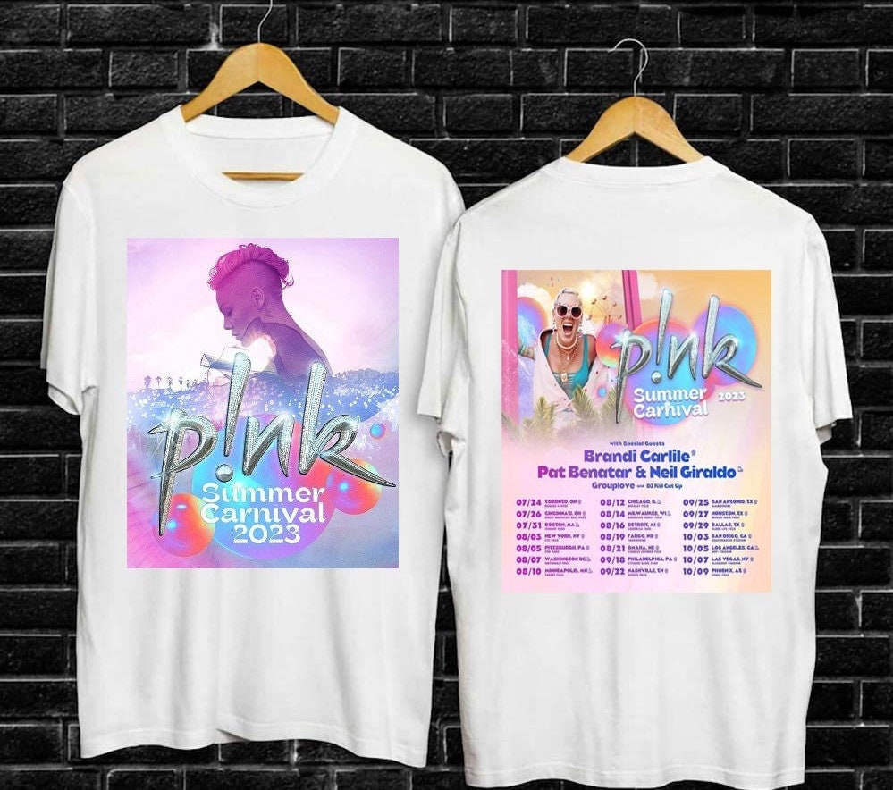 Discover P!nk Summer Carival 2023 Merch P!nk Ticket 2023 Double Sided Shirt