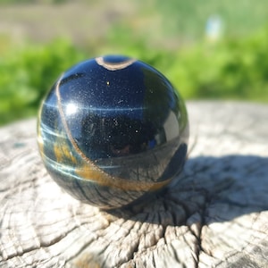 Oeil de Tigre Sphère / Tiger&#39;s Eye Sphere 84g/ 40mm (1,6inches) Md/Lg