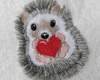 Fringe embroidery design Hedgehog with heart, embroidery file, Fringes embroidery design Hedgehog with heart