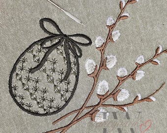 Easter egg embroidery file for hemstitch needle 04 | Easter egg embroidery file for hemstitch needle