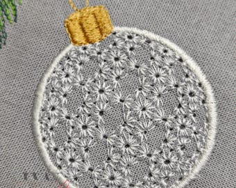 Embroidery file for hemstitch needle – Christmas bauble with pattern 03
