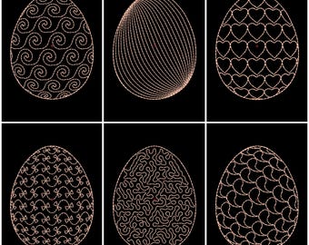 13 Easter Egg Set "Basics", 13 embroidery files + 3 add-ins for tags and appliqués | Easter egg set with 13 embroidery files + add-ins
