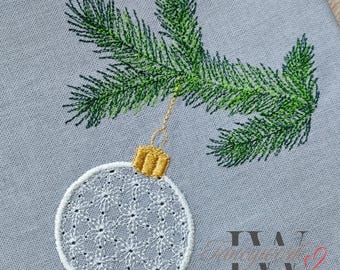 Embroidery file for hemstitch needle – Christmas bauble with pattern 05