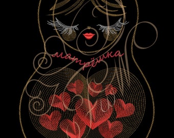 Matroshka Super Maman embroidery file, embroidery design in 11 file formats