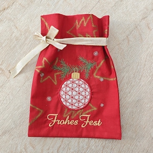 Embroidery file Christmas gift bag ITH Application Christmas ball, Christmas gift bag ITH Application embroidery design